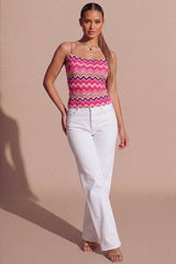 Hot Pink Zig Zag Print Cami Top - Byna