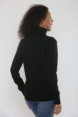 Black Roll Neck Long Sleeve Knitted Jumper – Yiana