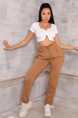 Mocha Cuffed Joggers - Lizzie
