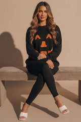 Black Pumpkin Face Knitted Jumper - Hyperx
