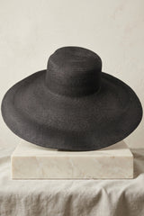 Black Floppy Straw Hat - Blaze