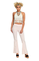 Baby Pink High Waist Flared Trousers – Billie