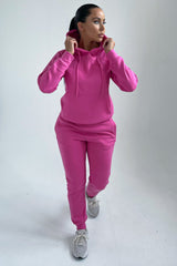 Pink Hoodie Cuffed Joggers Loungewear Set - Bellamy