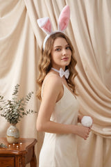 Pink Halloween Bunny Rabbit Ears Headband - Catherine