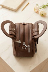 Chocolate Bow Detail Top Handbag - Reynx