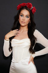 Red Halloween Skull & Roses Headband - Biviana