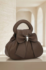 Chocolate Bow Detail Top Handbag - Reynx