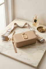 Beige Double Zip Crossbody Bag - Cinox