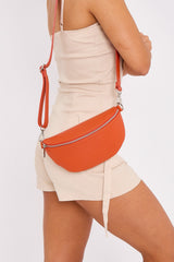Orange Silver Zip Cross body Bag - Eden