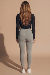 Grey High Waisted Full Length Leggings - Fora