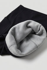 Black Fleece Lined High Waisted Pocket Leggings - Nxan