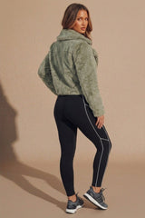Sage Faux Fur Cropped Jacket - Filly