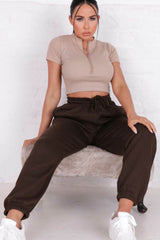 Chocolate Cuffed Joggers - Lizzie
