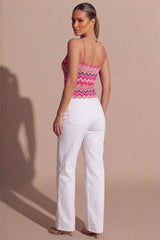 Hot Pink Zig Zag Print Cami Top - Byna