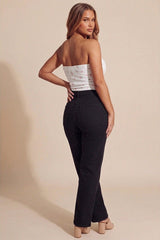 White Floral Corset Sculpted Fit Top -Donya