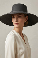 Black Floppy Straw Hat - Blaze
