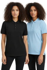Black & Light Blue Classic Polo Collar Short Sleeve T-Shirt 2 Pack- Cnaira