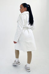 Off White Waterfall Duster Belted Long Coat - Pola