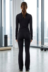 Black Zip Up Active Jacket & Stripe Side Track Trousers Co-Ord Set- Xavira