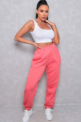 Coral Cuffed Joggers - Lizzie