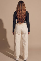 Stone High Waisted Straight Leg Trousers- Villa