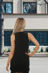 Black High Neck Sleeveless Bodycon Mini Dress - Milan