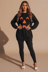 Black Pumpkin Face Knitted Jumper - Hyperx