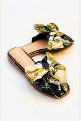 Black Blush Satin Ribbon Sliders - Vivian