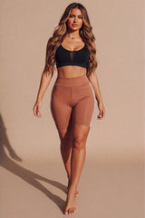 Rust With Black High Waist Biker Shorts – Pack of 2