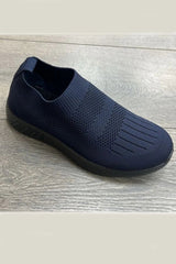 Navy Knitted Lightweight Walking Shoes - Juniper