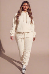 Cream Hoodie & Cuffed Joggers Loungewear Set - Bellamy