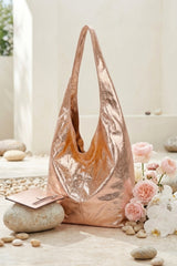 Rose Gold Metallic Slouch Shoulder Bag & Mini Pouch – Lucie