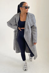 Grey Waterfall Duster Belted Long Coat_ Pola
