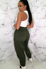 Khaki Cuffed Joggers - Lizzie