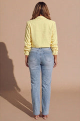 Yellow Cropped Lightweight Blazer- Tenzy