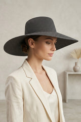 Black Floppy Straw Hat - Blaze