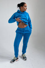 Blue Hoodie & Cuffed Joggers Loungewear Set - Bellamy