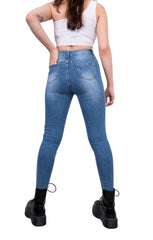 Light Acid Wash Straight Leg Ripped Jeans - Jocelyn