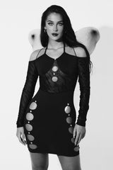 Black Net Halloween Glitter Fairy Wings - Trudy