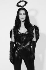 Black Fluffy Halloween Angel Halo - Sophia