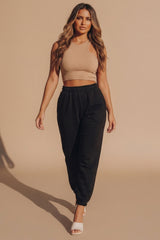 Black Sheared Hem Joggers - Wynter