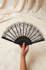 Black Lace Halloween Fan - Kirsty