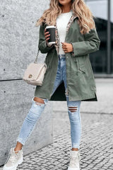 Khaki Parka with Leopard Print Lining Reversible Hooded Jacket– Skye