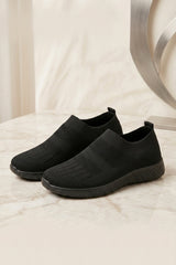Black Knitted Lightweight Walking Shoes - Juniper