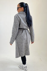 Grey Waterfall Duster Belted Long Coat_ Pola