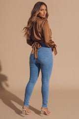 Blue Mid Distressed High Waisted Skinny Jeans – Brooke