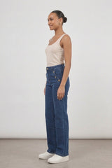 Blue Washed High Waisted Wide Leg Jeans – Kenzie
