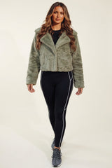 Sage Faux Fur Cropped Jacket - Filly