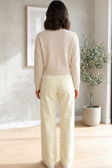 Yellow High Waisted Wide Leg Jeans- Viora