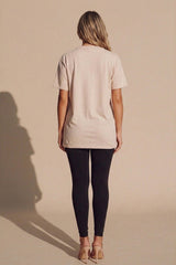 Beige And Black Graphic Oversized T-Shirt Pack Of 2 - Cixo